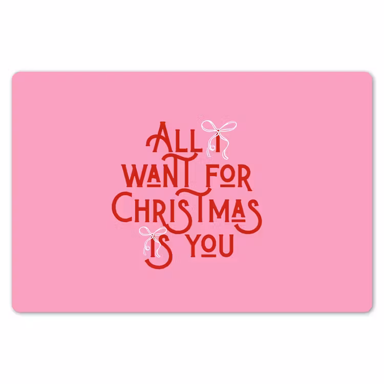 Placemat - 6 stuks - Tekst - Kerst - Roze - Rood — 7
