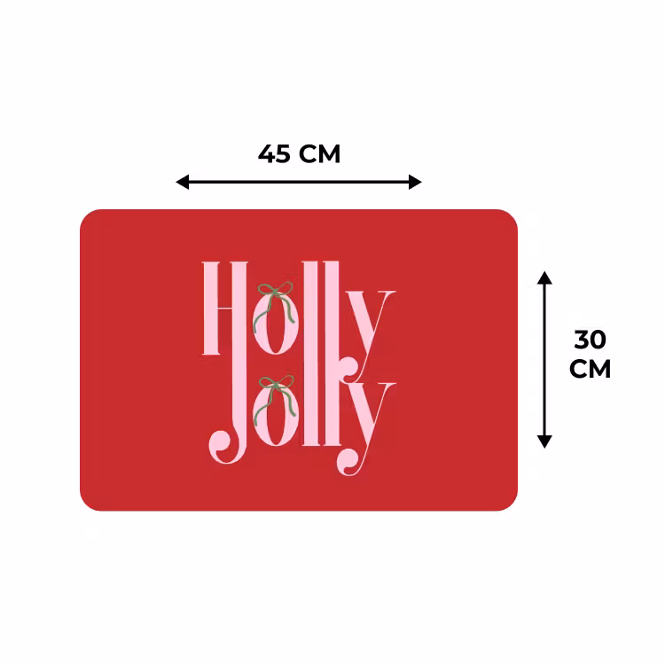 Placemat - 6 stuks - Kerst - Roze - Rood - Tekst — 3