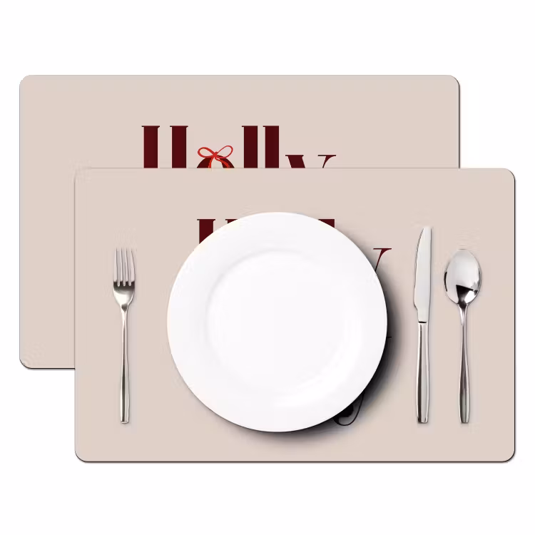 Placemat - 6 stuks - Tekst - Kerst - Bruin — 2