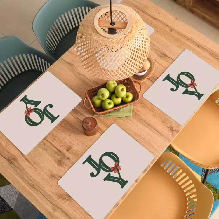 Placemat - 6 stuks - Tekst - Kerst - Groen — 5