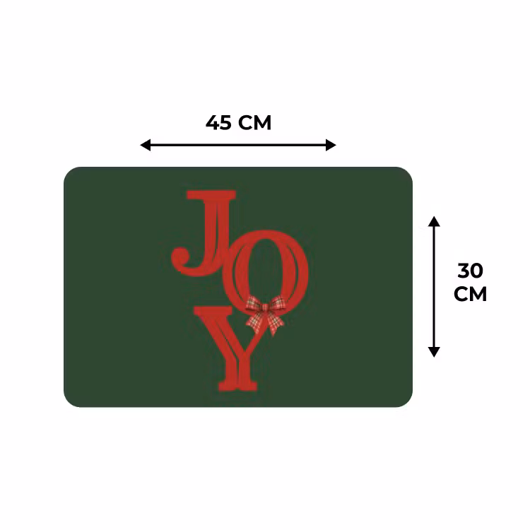 Placemat - 6 stuks - Tekst - Kerst - Rood — 3