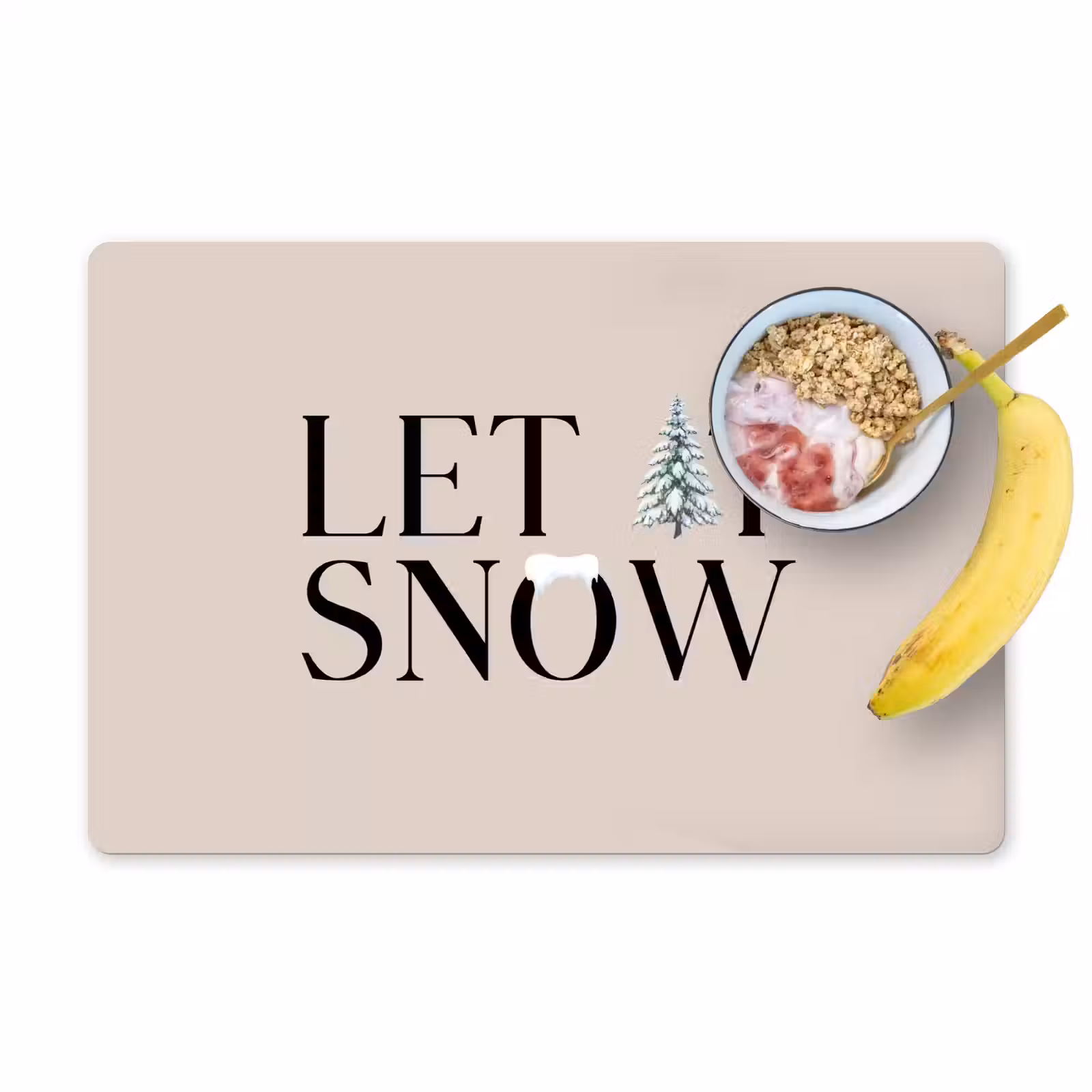 Placemat - 6 stuks - Tekst - Kerst - Sneeuw — 1