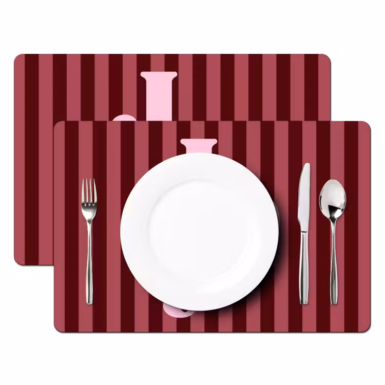 Placemat - 6 stuks - Joy - Kerst - Tekst - Roze — 2