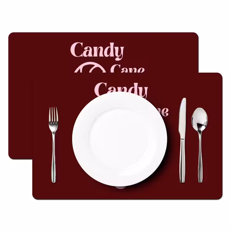Placemat - 6 stuks - Kerst - Snoep - Tekst - Roze — 2