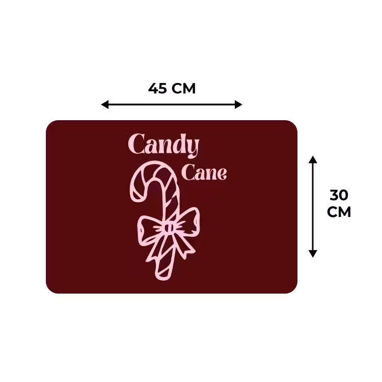 Placemat - 6 stuks - Kerst - Snoep - Tekst - Roze — 3
