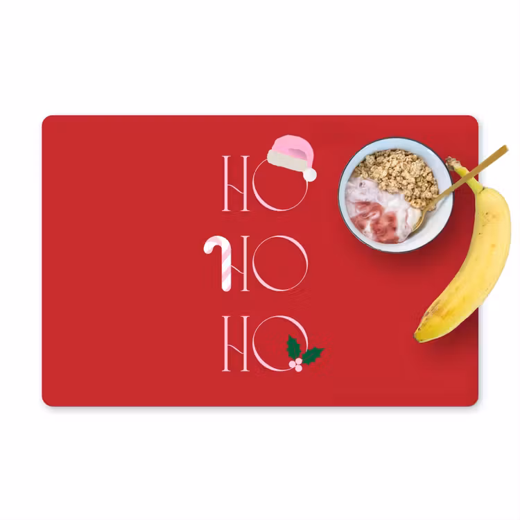 Placemat - 6 stuks - Kerst - Tekst - illustratie - Rood — 1
