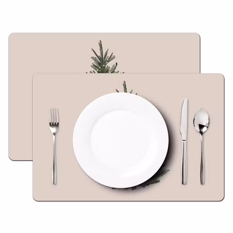 Placemat - 6 stuks - Kerst - Tekst - Kerstboom - Beige — 2