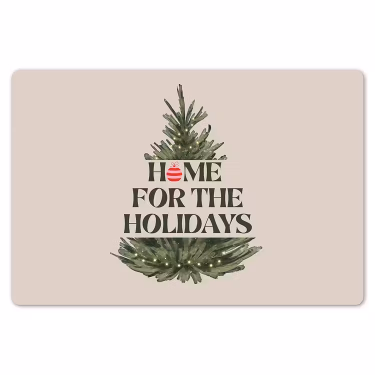 Placemat - 6 stuks - Kerst - Tekst - Kerstboom - Beige — 7