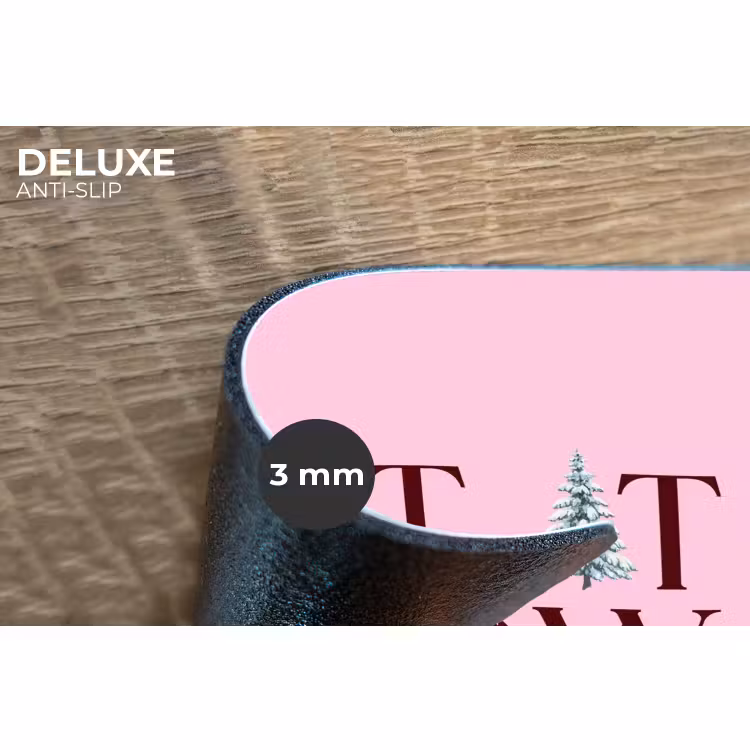 Placemat - 6 stuks - Kerst - Tekst - Sneeuw - Roze — 4