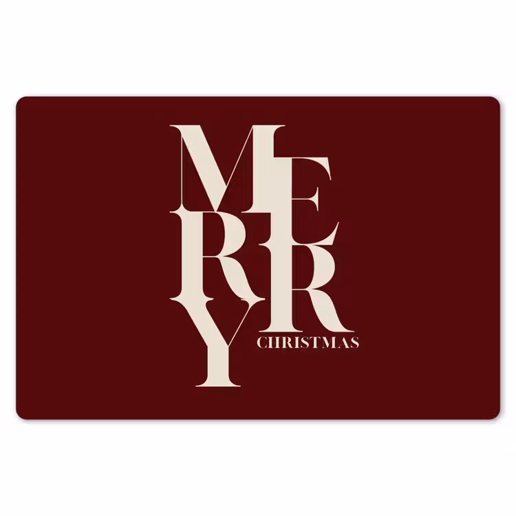 Placemat - 6 stuks - Merry - Tekst - Donker - Rood — 7