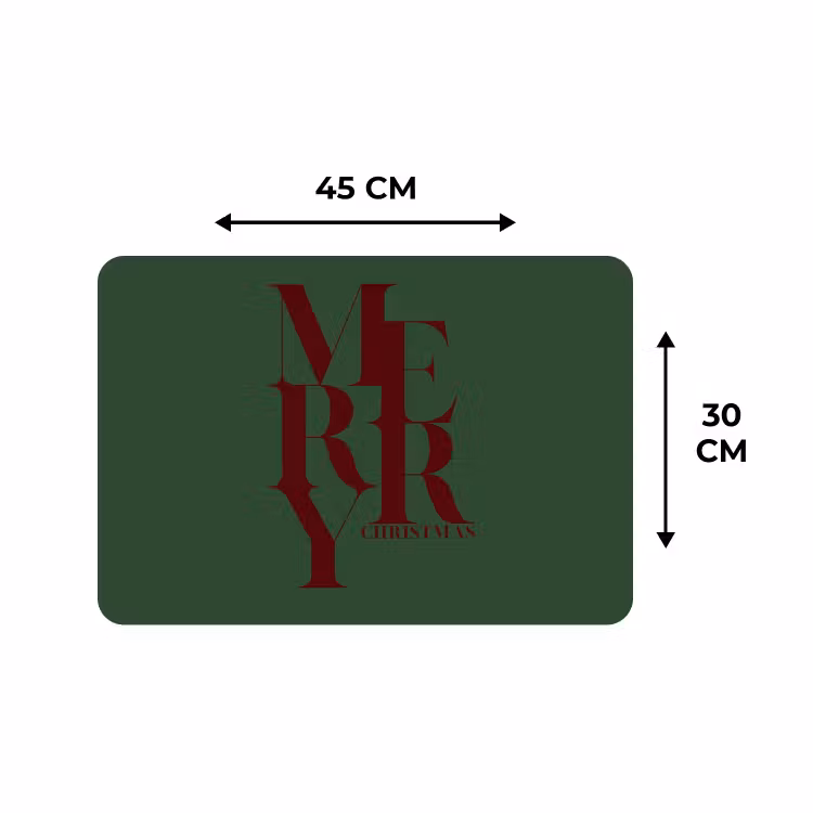 Placemat - 6 stuks - Merry - Tekst - Groen - Kerst — 3