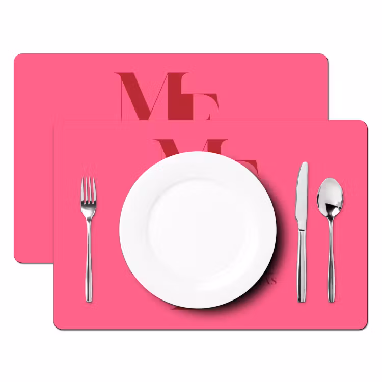 Placemat - 6 stuks - Merry - Tekst - Kerst - Roze — 2