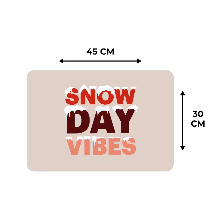 Placemat - 6 stuks - Sneeuw - Kerst - Tekst - Rood — 3