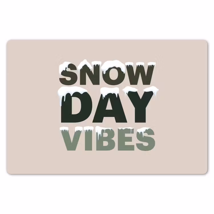 Placemat - 6 stuks - Sneeuw - Tekst - Kerst - Beige — 7