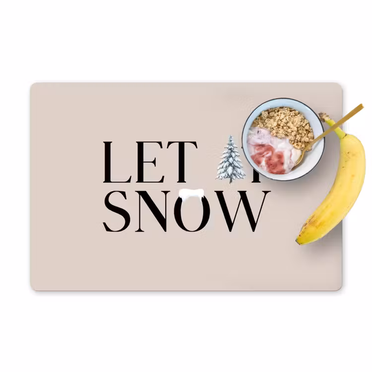 Placemat - 6 stuks - Tekst - Kerst - Sneeuw — 1