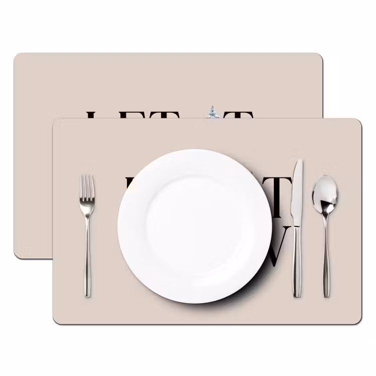 Placemat - 6 stuks - Tekst - Kerst - Sneeuw — 2