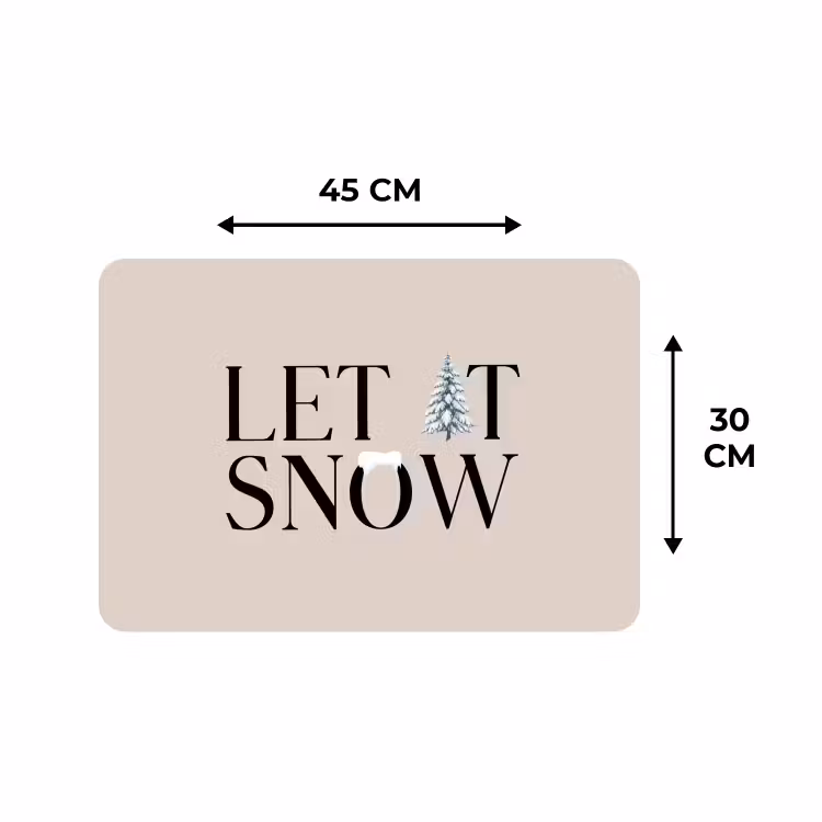 Placemat - 6 stuks - Tekst - Kerst - Sneeuw — 3