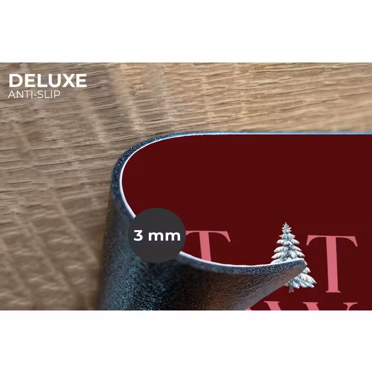 Placemat - 6 stuks - Tekst - Kerst - Sneeuw - Roze — 4