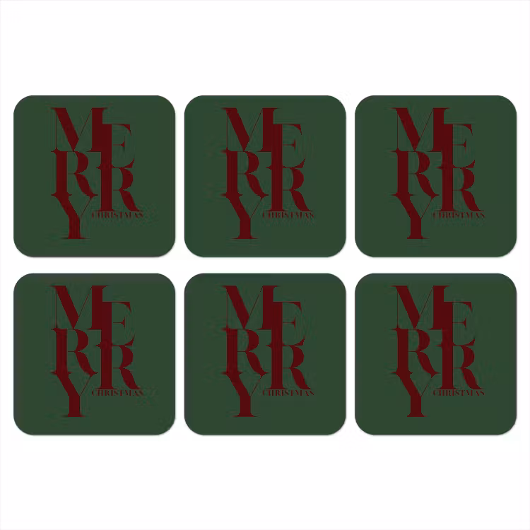 Onderzetter - Merry - Tekst - Groen - Kerst