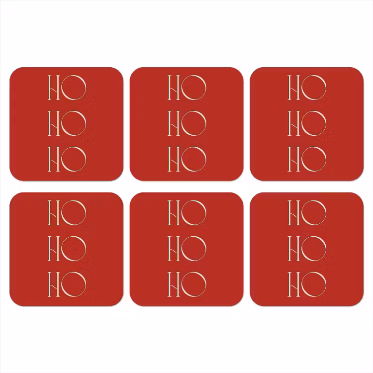 Onderzetter - Tekst - Kerst - Modern - Rood — 1