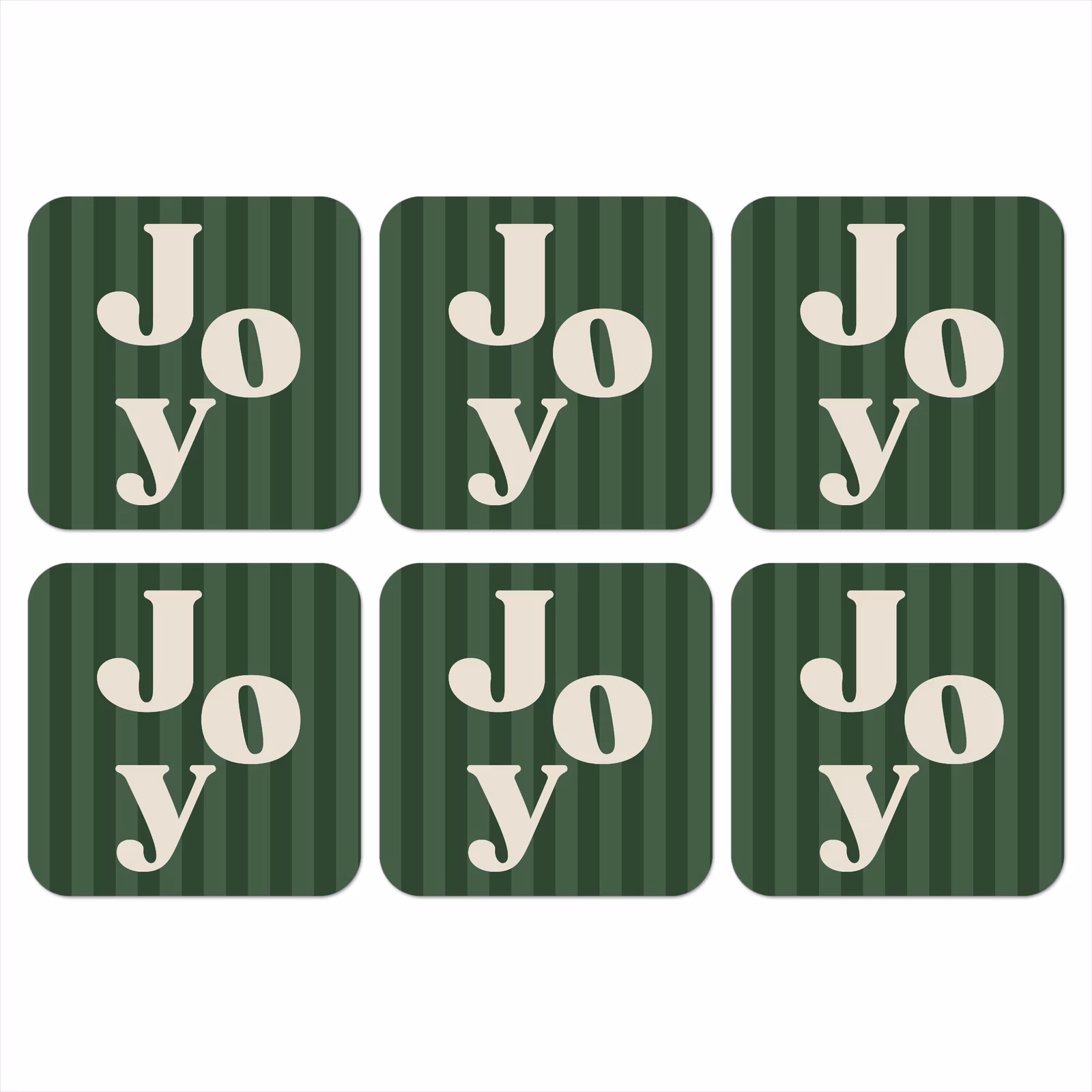 Onderzetter - Joy - Kerst - Tekst - Groen — 1