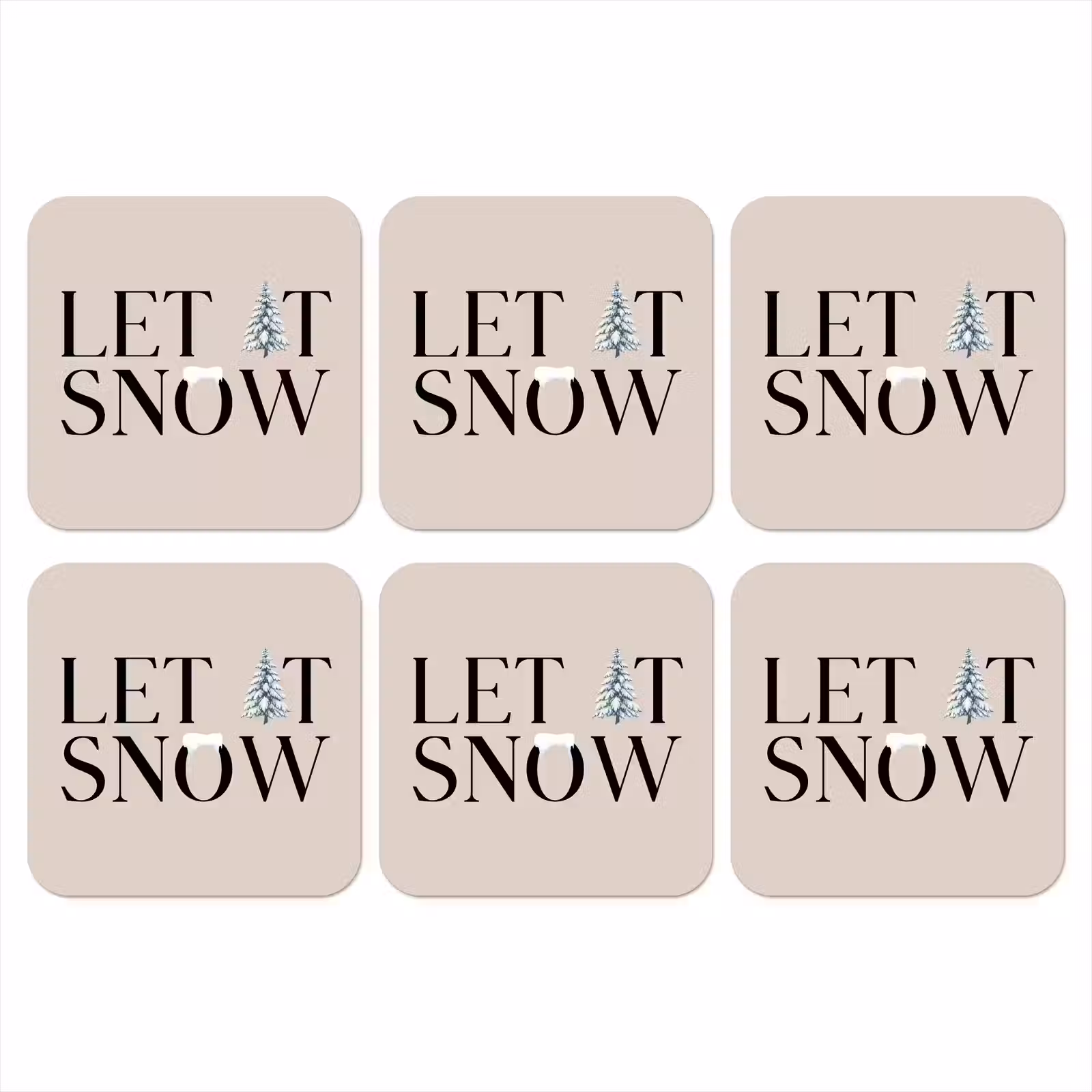 Onderzetter - Tekst - Kerst - Sneeuw — 1
