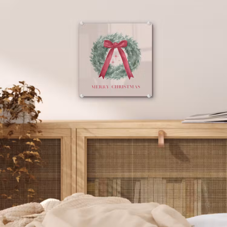 Glas schilderij - Winter - Kerst - Tekst — 5