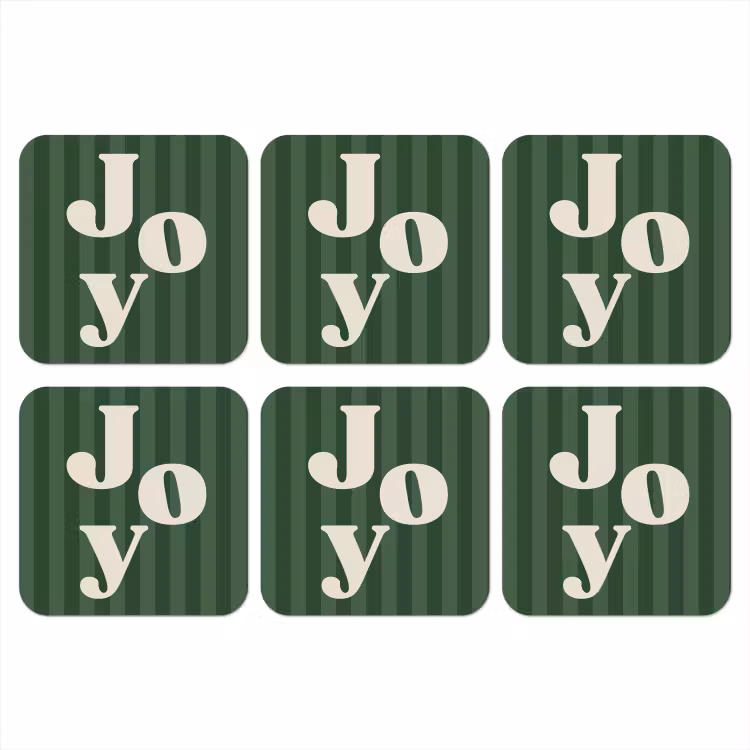 Onderzetter - Joy - Kerst - Tekst - Groen — 1
