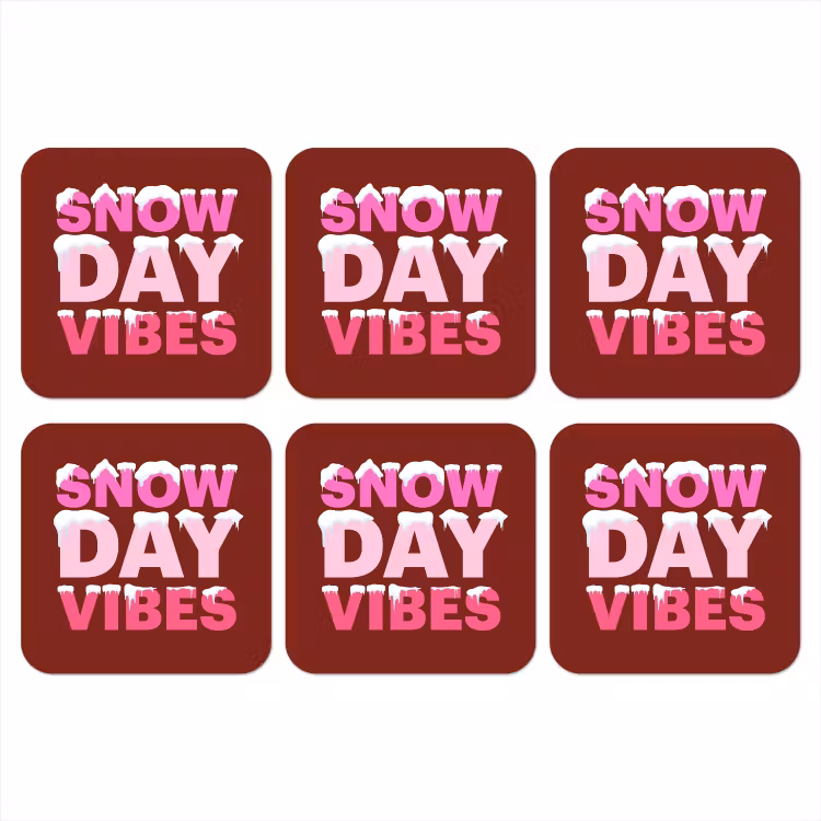 Onderzetter​ - Kerst - Tekst - Sneeuw - Rood - Roze — 1