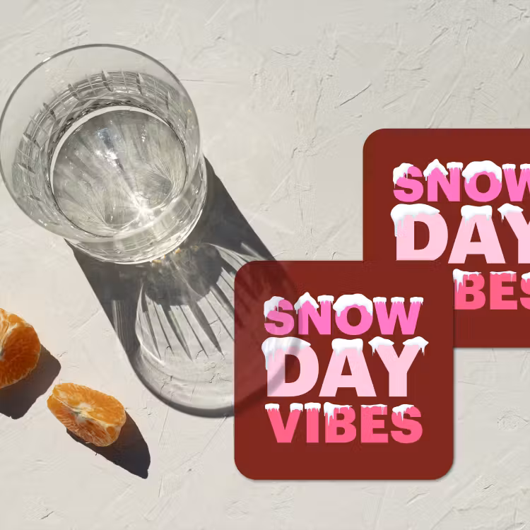 Onderzetter​ - Kerst - Tekst - Sneeuw - Rood - Roze — 2