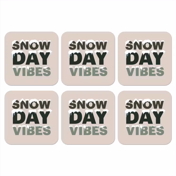 Onderzetter - Sneeuw - Tekst - Kerst - Beige — 1