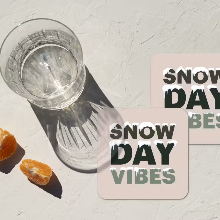 Onderzetter - Sneeuw - Tekst - Kerst - Beige — 2