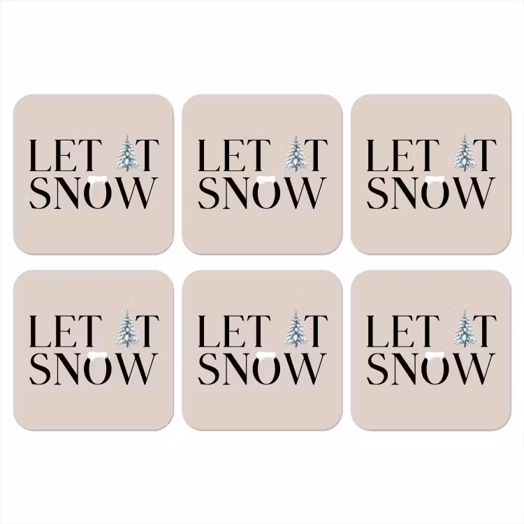 Onderzetter - Tekst - Kerst - Sneeuw — 1