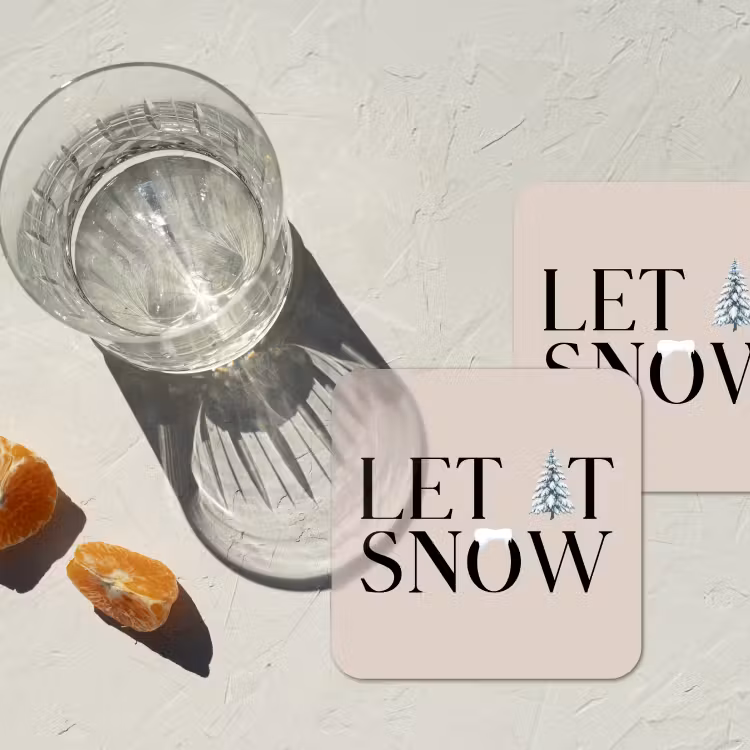 Onderzetter - Tekst - Kerst - Sneeuw — 2