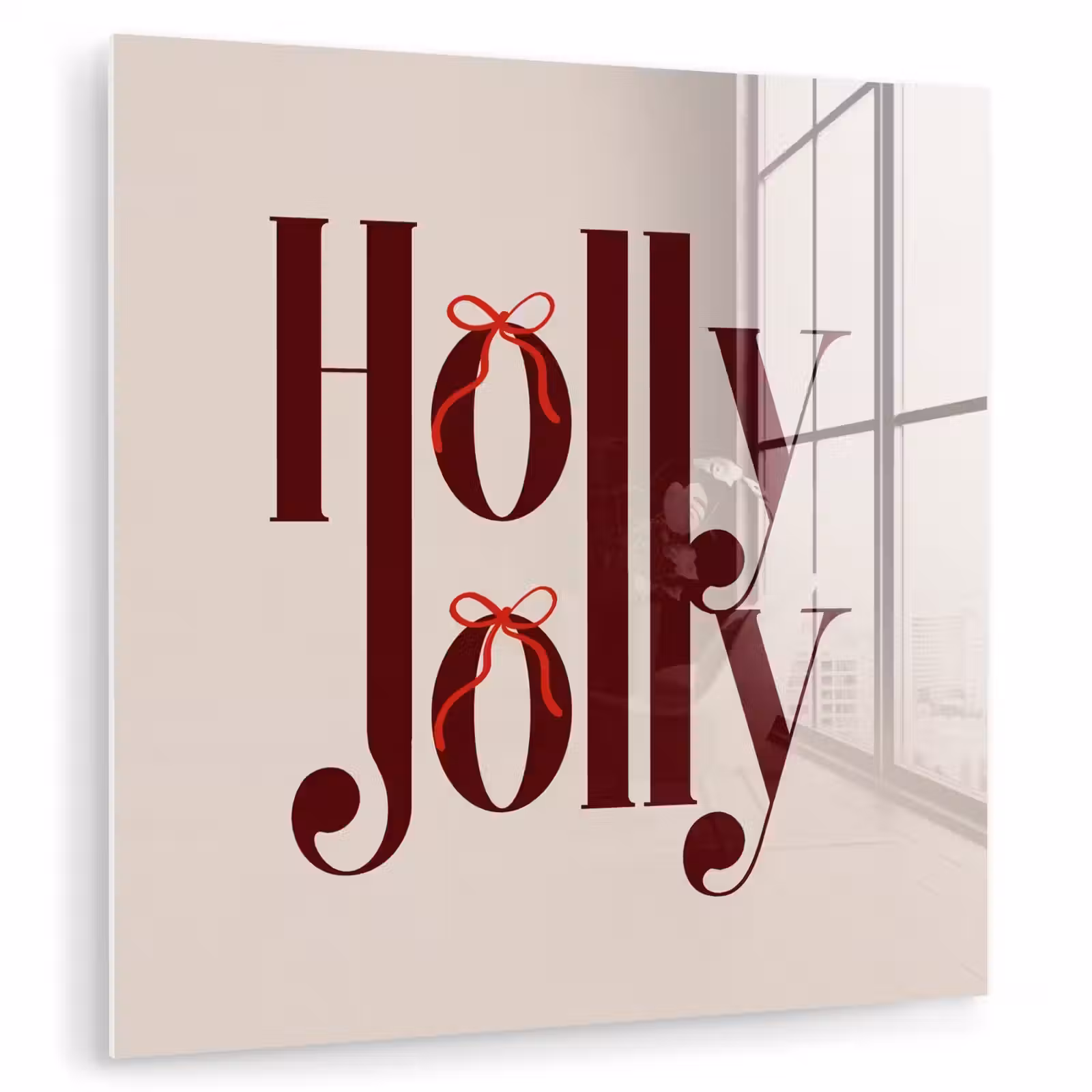 Glas schilderij - Tekst - Kerst - Bruin — 1