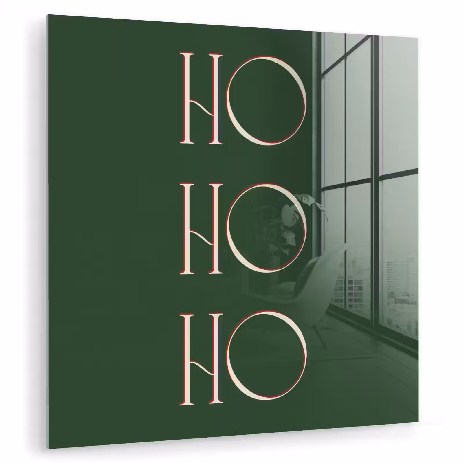 Glas schilderij - Tekst - Kerst - Modern - Groen — 1