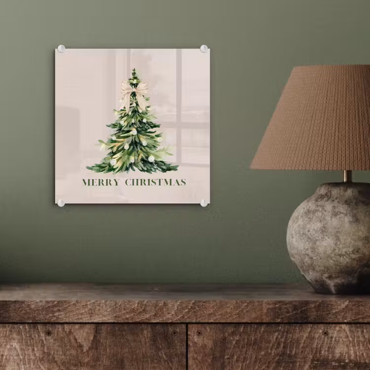 Glas schilderij - Kerst - Kerstboom - Tekst — 4
