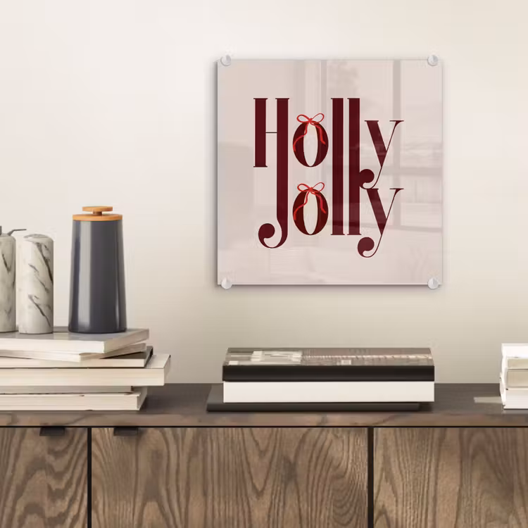 Glas schilderij - Tekst - Kerst - Bruin — 2