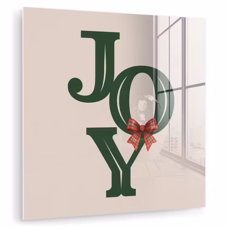 Glas schilderij - Tekst - Kerst - Groen