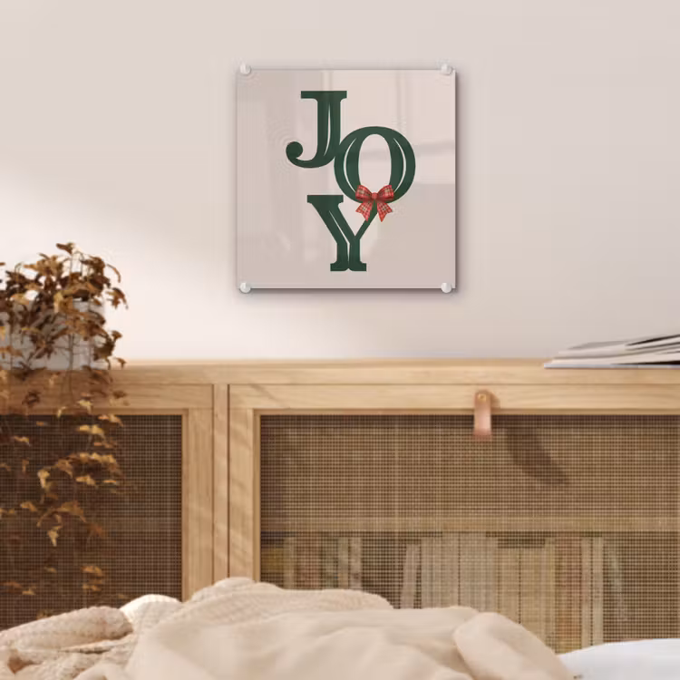 Glas schilderij - Tekst - Kerst - Groen — 5