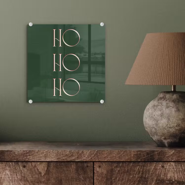 Glas schilderij - Tekst - Kerst - Modern - Groen — 4