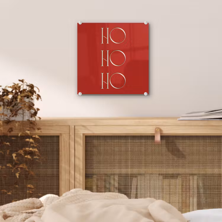 Glas schilderij - Tekst - Kerst - Modern - Rood — 5