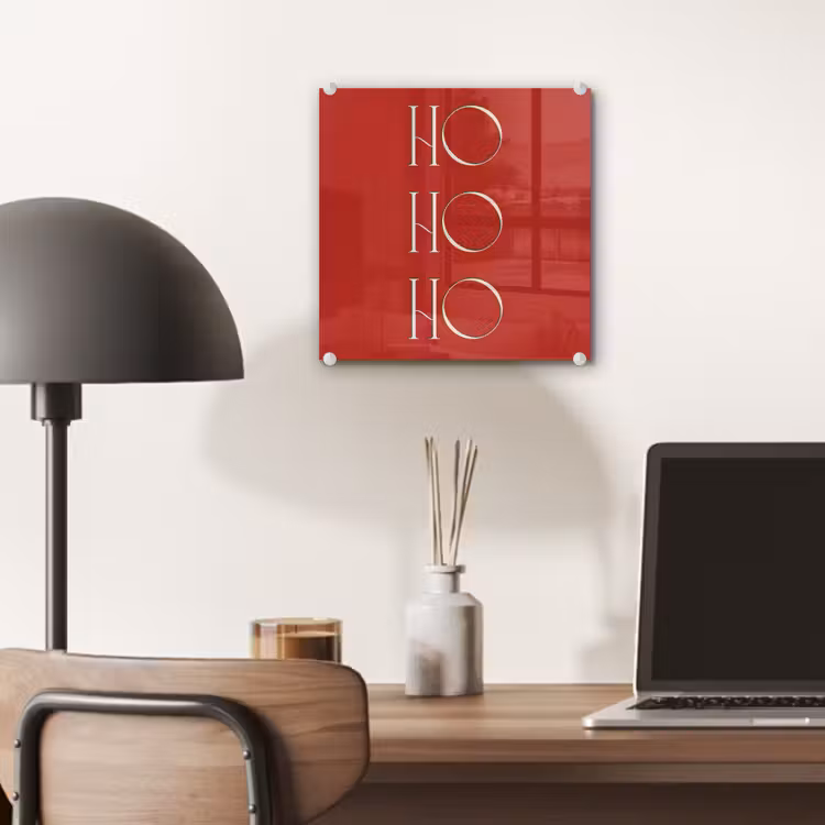 Glas schilderij - Tekst - Kerst - Modern - Rood — 7