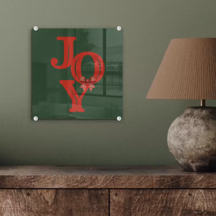 Glas schilderij - Tekst - Kerst - Rood — 4
