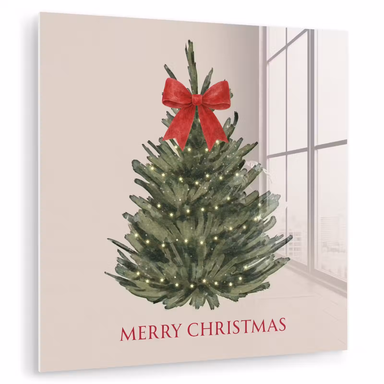 Glas schilderij - Tekst - Kerst - Kerstboom — 1