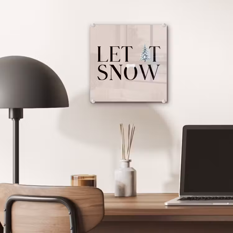Glas schilderij - Tekst - Kerst - Sneeuw — 7