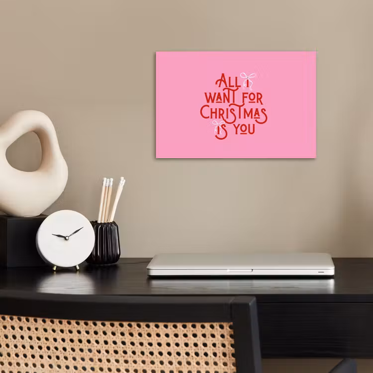 Poster - Tekst - Kerst - Roze - Rood — 2