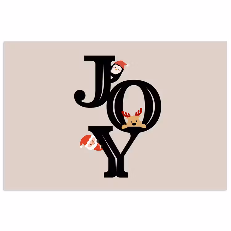 Poster - Joy - Animatie - Zwart - Kerst — 1