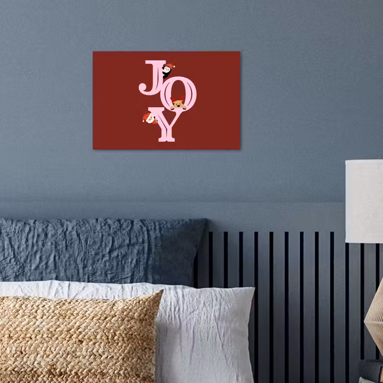 Poster - Joy - Kerst - Animatie - Rood - Roze — 3