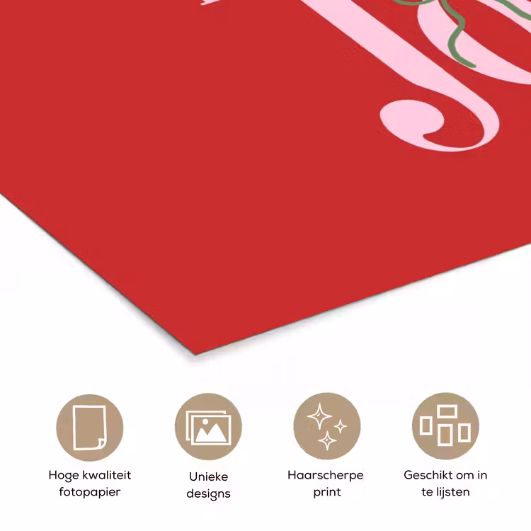 Poster - Kerst - Roze - Rood - Tekst — 5